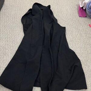 Black Sleeveless Drape Vest